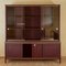 Credenza Bouble imbottita in similpelle bordeaux, anni '50, Immagine 17