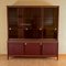 Bouble-Bodied Sideboard Upholstered in Burgundy Leatherette Burgundy, 1950s 6