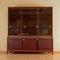 Bouble-Bodied Sideboard Upholstered in Burgundy Leatherette Burgundy, 1950s 9