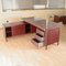 Burgundy L-Shaped Writing Desk from Umberto Mascagni, 1950s, Image 24