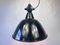 Large Black VEB Factory Lamp, 1960s 1