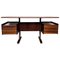 Italienischer Mid-Century Executive Schreibtisch aus Holz & Messing, 1950er 1