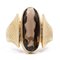 14k Yellow Gold Smoky Quartz Cocktail Ring, 1970s, Image 1