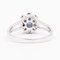 Vintage 14k White Gold Sapphire & Diamonds Daisy Ring, 1960s 3
