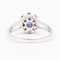 Vintage 14k White Gold Sapphire & Diamonds Daisy Ring, 1960s, Image 3