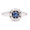 Vintage 14k White Gold Sapphire & Diamonds Daisy Ring, 1960s 1