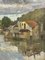 Milanese Canals, 20th Century, Oil Painting on Canvas, Framed 4