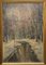 Astolfi, Snowy Park, Oil Painting on Panel, Framed 1