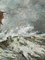 Paesaggio marino con barca in tempesta, dipinto ad olio su pannello, con cornice, Immagine 4