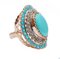 Turquoise, Diamonds, Rose Gold and Silver Ring 2