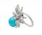 Magnesite, Sapphires, Diamonds, 14 Karat White Gold Bee Ring 2