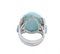 Turquoise, Topazs, Diamonds, Platinum and 14 Karat White Gold Ring, Image 2