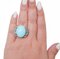 Turquoise, Topazs, Diamonds, Platinum and 14 Karat White Gold Ring, Image 4