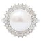 Anillo de oro blanco de 18 kt con perlas, diamantes, Imagen 1