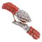 Coral, Rubies, Diamonds, Rose Gold and Silver Snake Bracelet 1