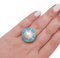 Pearl, Turquoises, Diamonds, 14 Karat White Gold Ring, Image 5