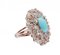Turquoise, Topazs, Diamonds, Rose Gold and Silver Ring 2