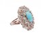 Turquoise, Topazs, Diamonds, Rose Gold and Silver Ring, Image 2