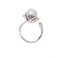 Bague en or blanc 18k, perle, diamants 2