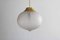 Space Age Drop Pendant Lamp in Brass and Ice Glass, 1970s 2