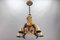 Antique Carved Wooden Four-Light Chandelier, 1890s, Image 5