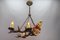 Antique Carved Wooden Four-Light Chandelier, 1890s, Image 9