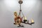 Antique Carved Wooden Four-Light Chandelier, 1890s, Image 10