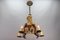 Lampadario antico a quattro luci in legno intagliato, fine XIX secolo, Immagine 6