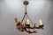 Antique Carved Wooden Four-Light Chandelier, 1890s 11