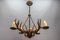 Antique Carved Wooden Four-Light Chandelier, 1890s 8