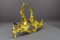 French Rococo Style Gilt Bronze and Iron Firedogs, 1890s, Set of 2 2