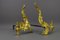 French Rococo Style Gilt Bronze and Iron Firedogs, 1890s, Set of 2 13