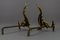 French Rococo Style Gilt Bronze and Iron Firedogs, 1890s, Set of 2 12