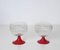 Grands Verres à Pied Décoratifs Rouge Murano et Irisé, Italie, 1940s, Set de 2 12