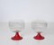 Large Decorative Murano Red and Iridescent Goblet Glasses, Italy, 1940s, Set of 2 12