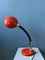 Lámpara de mesa UFO ajustable en rojo Mid-Century, Imagen 7