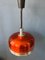 Space Age Orange Transparent UFO Pendant Lamp, Image 6