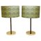 Mid-Century Brass & Leather Table Lamps attributed to J. T. Kalmar for Kalmar, Austria, 1960s, Set of 2 1