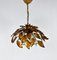 Lampada a sospensione vintage in oro con lampadina in vetro opalino, anni '60, Immagine 8