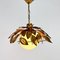 Vintage Florentine Gold Pendant Lamp with Opaline Glass Bulb, 1960s 5