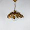 Vintage Florentine Gold Pendant Lamp with Opaline Glass Bulb, 1960s 3