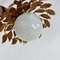 Vintage Florentine Gold Pendant Lamp with Opaline Glass Bulb, 1960s, Image 1