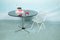 Round Dining Table with Smoked Glass Top by Gastone Rinaldi for Thema, 1960s, Image 1