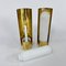 Hollywood Regency Brass and Opaline Glass Scones from Glashütte Limburg, 1970sm, Set of 2 1