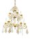 Large Italian Gold Leaf Metal and Faceted Crystal 12-Light Chandelier, 1930s 9