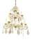 Large Italian Gold Leaf Metal and Faceted Crystal 12-Light Chandelier, 1930s, Image 9