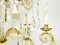 Large Italian Gold Leaf Metal and Faceted Crystal 12-Light Chandelier, 1930s 7