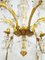 Large Italian Gold Leaf Metal and Faceted Crystal 12-Light Chandelier, 1930s 8