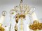 Lampadario a 12 luci in metallo foglia oro e cristallo sfaccettato, Italia, anni '30, Immagine 2