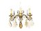Large Italian Gold Leaf Metal and Faceted Crystal 12-Light Chandelier, 1930s 15